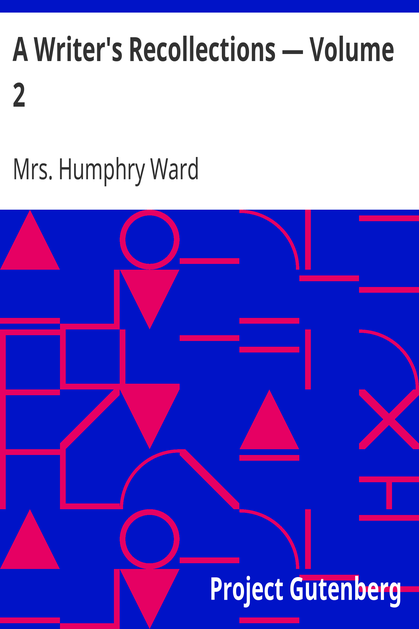 A Writer's Recollections — Volume 2 cover